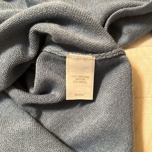 J. Jill M Light Blue Fine Knit Wool Blend Sweater Tunic - Picture 9 of 10